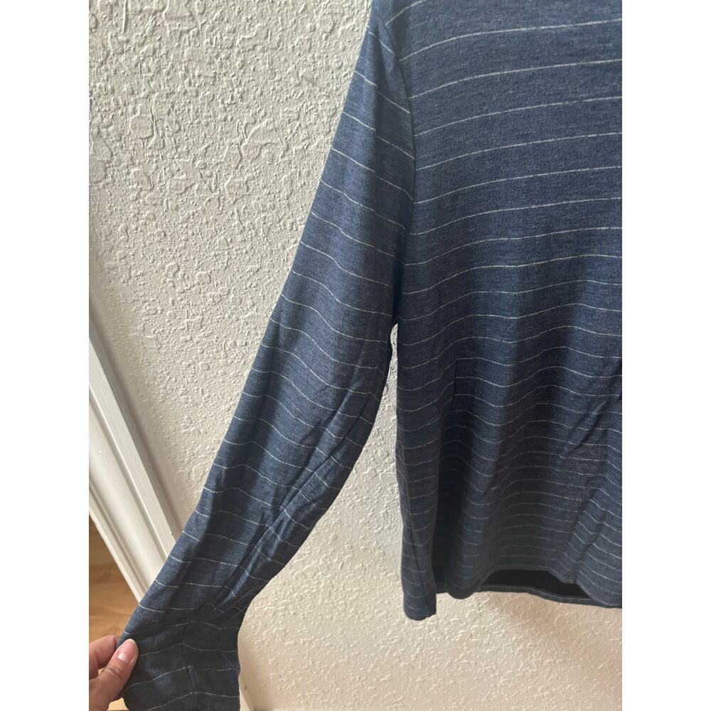 Marine Layer Pullover Sweatshirt Blue Stripe Tri-Blend Jersey Hoodie Size Medium - Picture 5 of 6